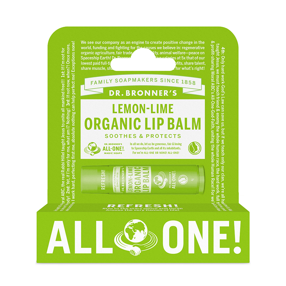 Lemon Lime Organic Lip Balm Hang Pack, 6 g Dr. Bronner's Huulirasva